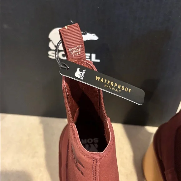 NIB Sorel Hi-Line Heel Chelsea Waterproof Boots - Spice/Tawny Buff - Picture 8 of 13
